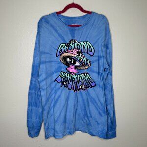 Beyond Wonderland blue tie dye long sleeve, only worn once, size Large